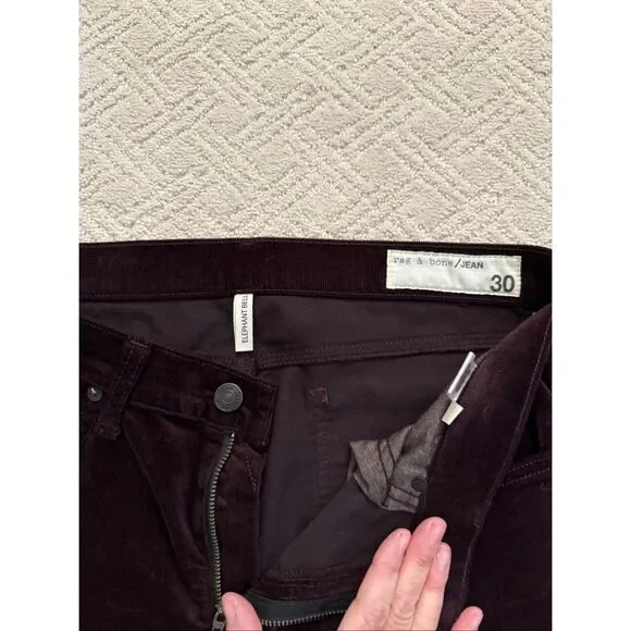 Rag & Bone Elephant Bell Corduroys in Wine Size 30 - Picture 5 of 9